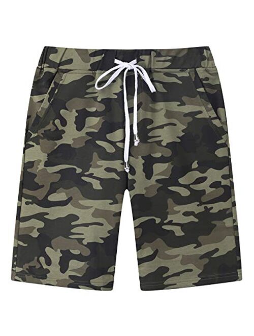 Janmid Men's Casual Classic Fit Cotton Elastic Jogger Gym Shorts