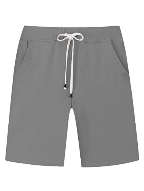 Janmid Men's Casual Classic Fit Cotton Elastic Jogger Gym Shorts