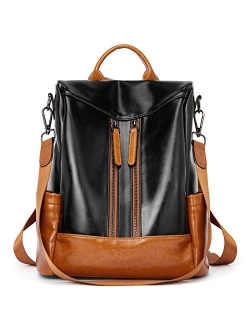 BROMEN Women Backpack Purse Leather Anti-theft Travel Backpack Fashion Shoulder Handbag