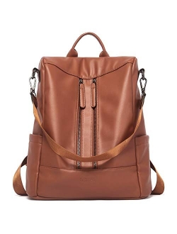 BROMEN Women Backpack Purse Leather Anti-theft Travel Backpack Fashion Shoulder Handbag