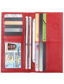 Women's RFID Leather Wallet- Slim Italian Leather Clutch Ladies Purse