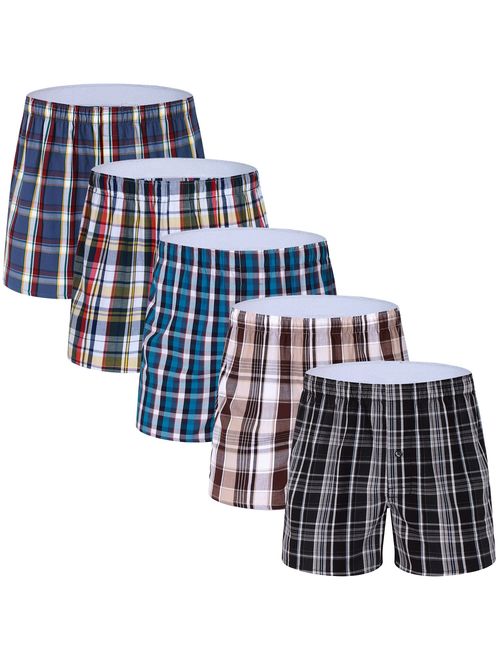 Buy M MOACC Men's Woven Boxers Underwear 100% Cotton Premium Quality Shorts  online