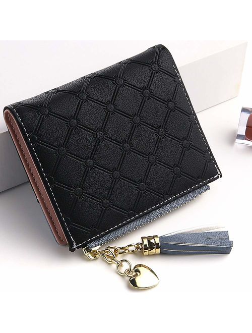 Wallet for Women Small Compact Wallet Bifold, RFID Wallet Credit Card Holder Mini Bifold Pocket Wallet