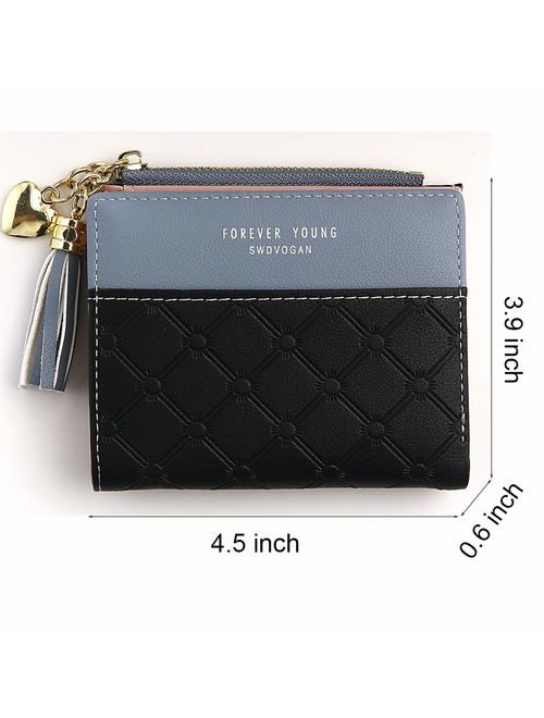 Wallet for Women Small Compact Wallet Bifold, RFID Wallet Credit Card Holder Mini Bifold Pocket Wallet