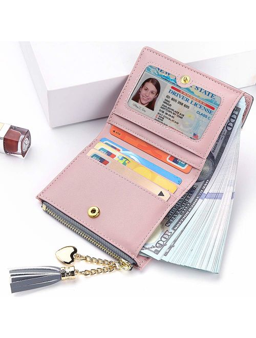 Wallet for Women Small Compact Wallet Bifold, RFID Wallet Credit Card Holder Mini Bifold Pocket Wallet