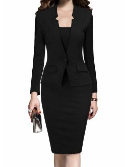 MUSHARE Women's Formal Office Business Work Business Party Bodycon One-Piece Dress