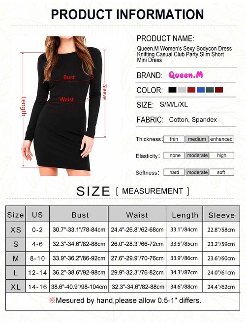 LYKSAW Queen.M Women's Sexy Bodycon Dress Knitting Casual Club Party Slim Short Mini Dress