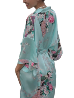 Medium Length Womens Robes, Sizes 2 to 18, Bride and Bridesmaid Robe - Floral Sleepwear