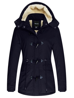 Wantdo Women's Winter Thicken Jacket Cotton Coat with Removable Hood