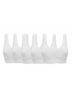 ohlyah Women's Seamless Wire-Free Bra with Removable Pads