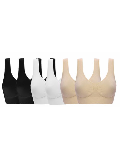 ohlyah Women's Seamless Wire-Free Bra with Removable Pads