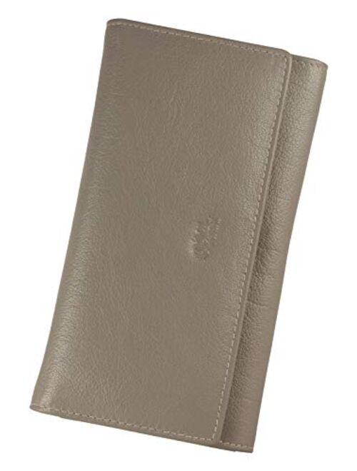 Mou Meraki Women RFID Blocking Genuine Leather Bifold Wallet-Clutch For Women-Shield Against Identity Theft