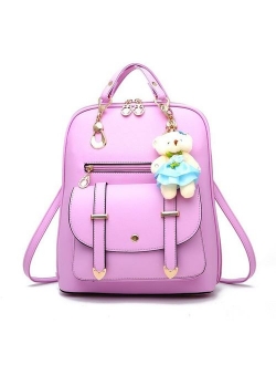 BAG WIZARD Women Small Backpack with 9 Pockets Girls Cute Tiny Purses for Travel Everyday Bag Pack