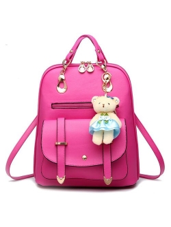 BAG WIZARD Women Small Backpack with 9 Pockets Girls Cute Tiny Purses for Travel Everyday Bag Pack