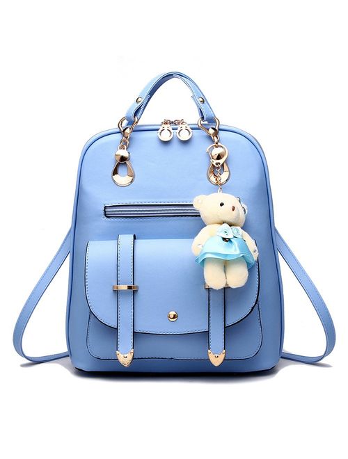 BAG WIZARD Women Small Backpack with 9 Pockets Girls Cute Tiny Purses for Travel Everyday Bag Pack