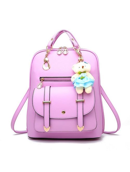 BAG WIZARD Women Small Backpack with 9 Pockets Girls Cute Tiny Purses for Travel Everyday Bag Pack