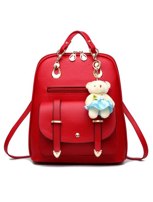 BAG WIZARD Women Small Backpack with 9 Pockets Girls Cute Tiny Purses for Travel Everyday Bag Pack