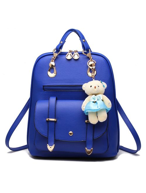 BAG WIZARD Women Small Backpack with 9 Pockets Girls Cute Tiny Purses for Travel Everyday Bag Pack