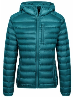 Wantdo Women's Lightweight Packable Down Jacket Hooded Insulated Coat