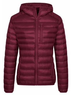 Wantdo Women's Lightweight Packable Down Jacket Hooded Insulated Coat