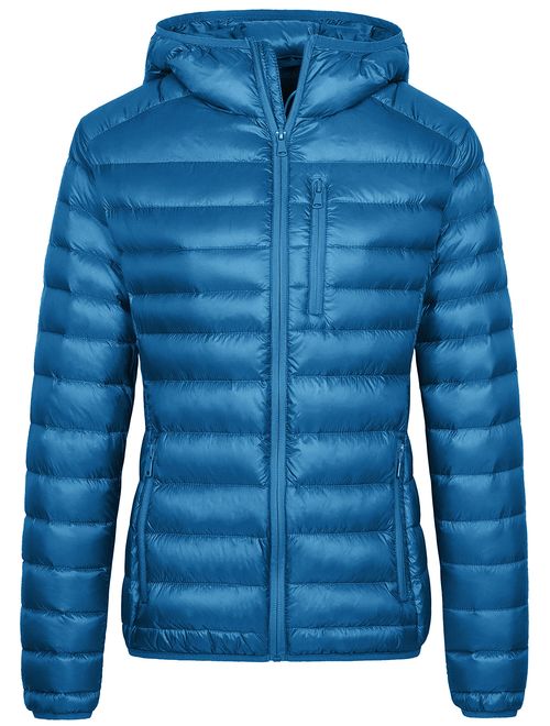 Wantdo Women's Lightweight Packable Down Jacket Hooded Insulated Coat