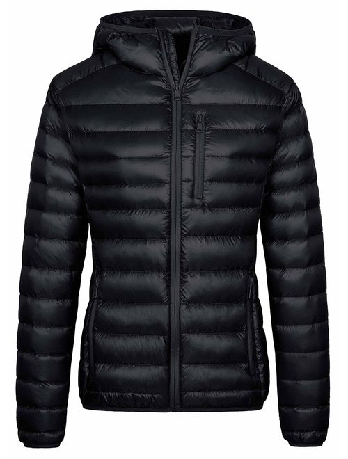 Wantdo Women's Lightweight Packable Down Jacket Hooded Insulated Coat