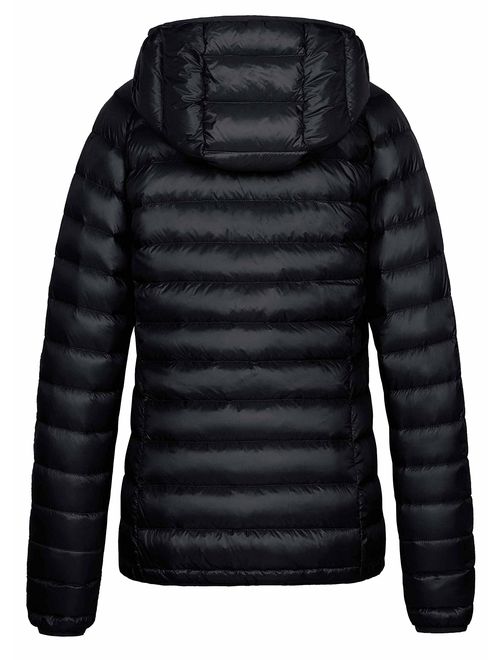 Wantdo Women's Lightweight Packable Down Jacket Hooded Insulated Coat