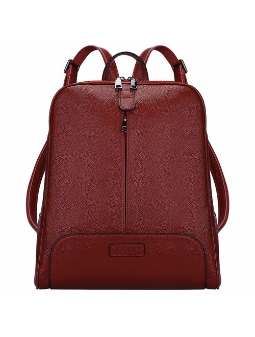 S-ZONE Women Genuine Leather Backpack Purse Travel Bag Upgraded 3.0