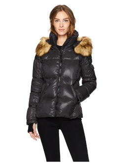 S13 Women's Kylie Down Puffer Jacket with Faux Fur Trimmed Hood