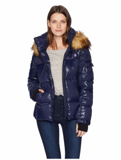 S13 Women's Kylie Down Puffer Jacket with Faux Fur Trimmed Hood