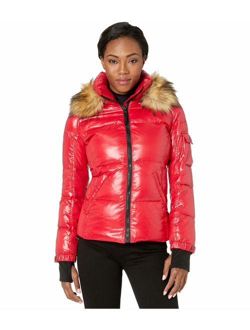 S13 Women's Kylie Down Puffer Jacket with Faux Fur Trimmed Hood