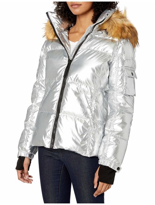 S13 Women's Kylie Down Puffer Jacket with Faux Fur Trimmed Hood