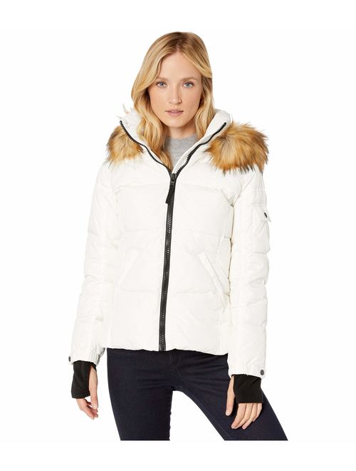 S13 Women's Kylie Down Puffer Jacket with Faux Fur Trimmed Hood