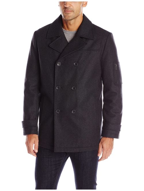 IZOD Men's Double Breasted Wool Peacoat