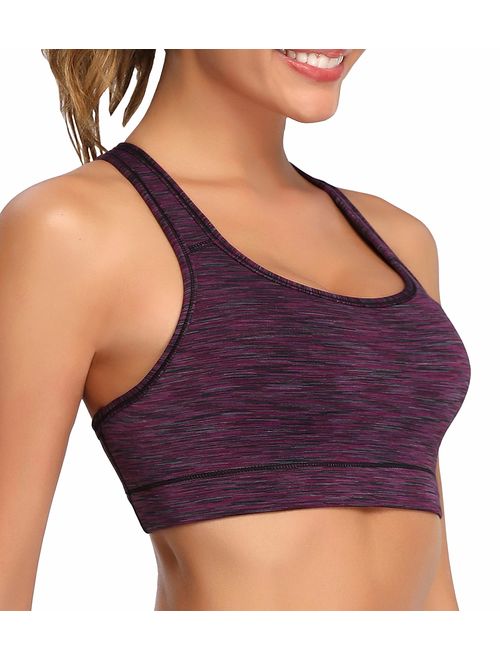 Oalka Women's Racerback Sports Fitness Support Workout Running Bras