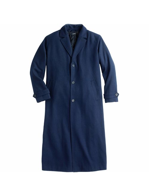 KingSize Men's Big and Tall Wool-Blend Long Overcoat