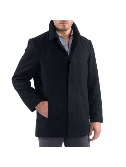 Vance Mens Wool Blend Button Up Coat