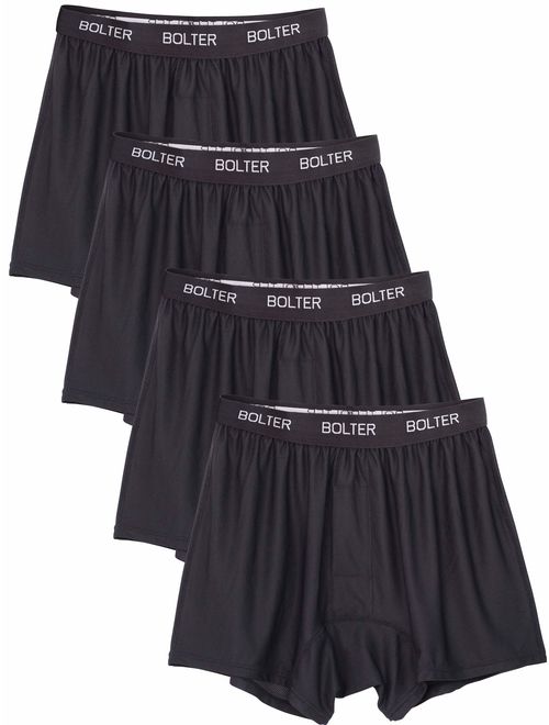 Bolter Men's Cotton Solid  4 Pack Performance Boxers Shorts