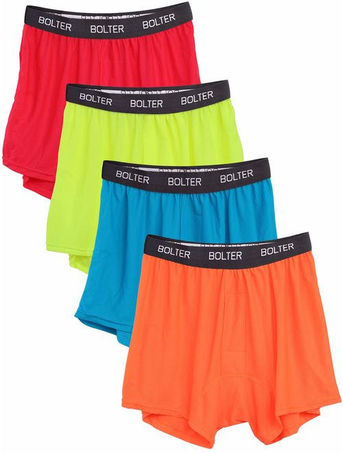 Bolter Men's Cotton Solid  4 Pack Performance Boxers Shorts