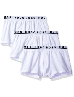 Men's 3-Pack Stretch Cotton Solid Elastic Waist Regular Fit Trunks