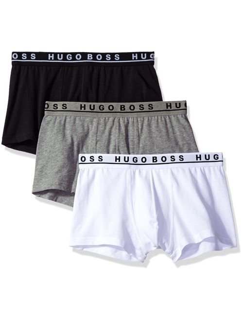 Hugo Boss Men's 3-Pack Stretch Cotton Solid Elastic Waist Regular Fit Trunks