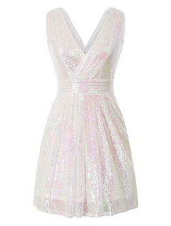 Sequin Bridesmaid Embellished Sleeveless Maxi Evening Prom Dresses