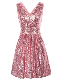 Sequin Bridesmaid Embellished Sleeveless Maxi Evening Prom Dresses