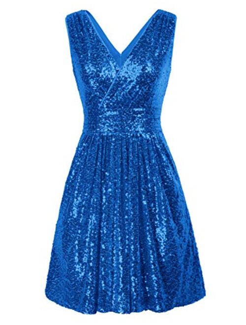 Kate Kasin Sequin Bridesmaid Embellished Sleeveless Maxi Evening Prom Dresses