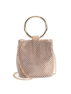 Womens Gwen Ball Mesh Ring Wristlet Pouch Clutch