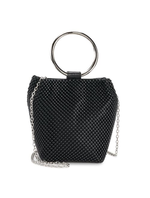 Jessica McClintock Womens Gwen Ball Mesh Ring Wristlet Pouch Clutch