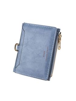 GEEAD Small Wallets for Women Bifold Slim Coin Purse Zipper ID Card Holder