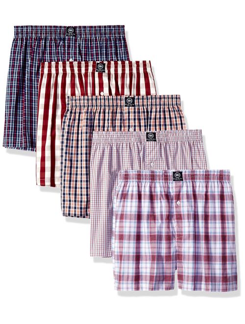 Badger Smith Men's 5 - Pack and 3 - Pack 100% Cotton Checks Multicolor Boxer Shorts