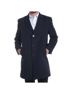 Luke Mens 3 Button Tailored Wool 37" Walker Car Coat