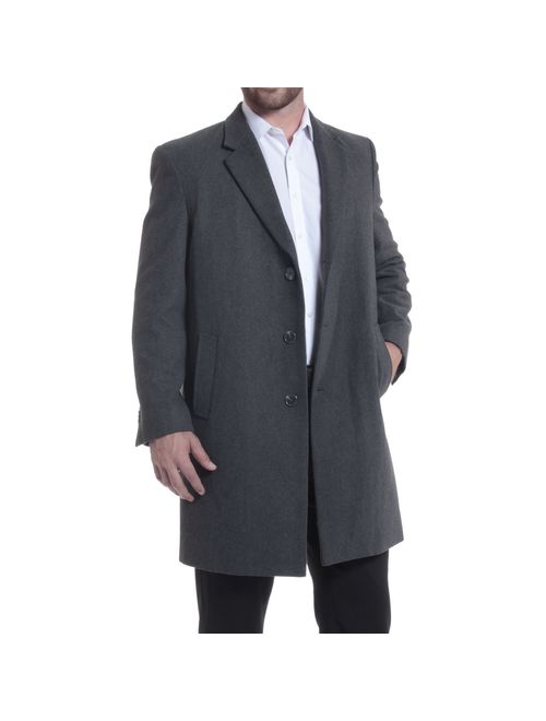 alpine swiss Luke Mens 3 Button Tailored Wool 37" Walker Car Coat